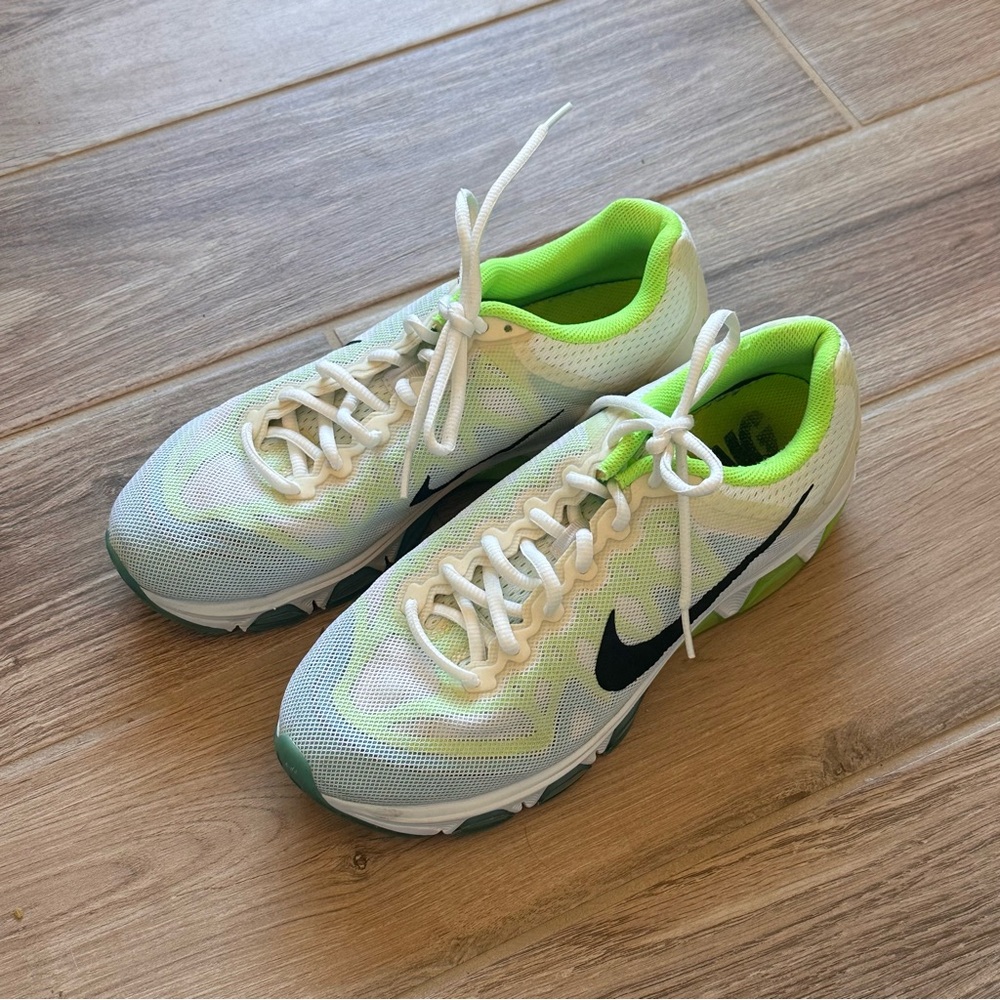 Nike Air Max Tailwind 7 Running Shoes White Clearwater Flash Lime Green Size 9.5